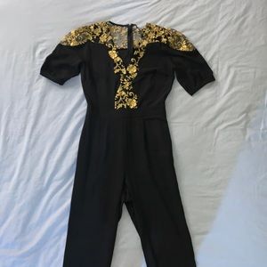 Gorgeous Black Jumpsuit with Gold Detailing